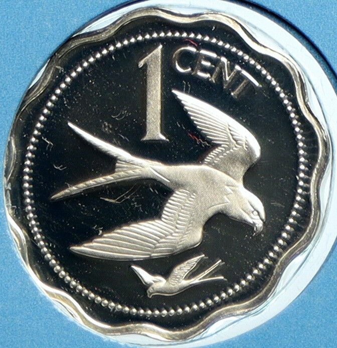 1976 BELIZE Avifauna FORK TAILED FLYCATCHER BIRDS Proof Silver Cent Coin i104128