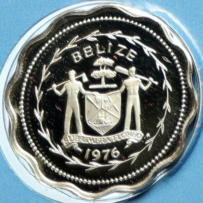 1976 BELIZE Avifauna FORK TAILED FLYCATCHER BIRDS Proof Silver Cent Coin i104128