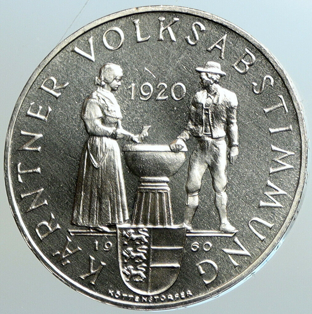 1960 AUSTRIA Carinthian Plebiscite 40th Proof Silver 25 Schilling Coin i102553