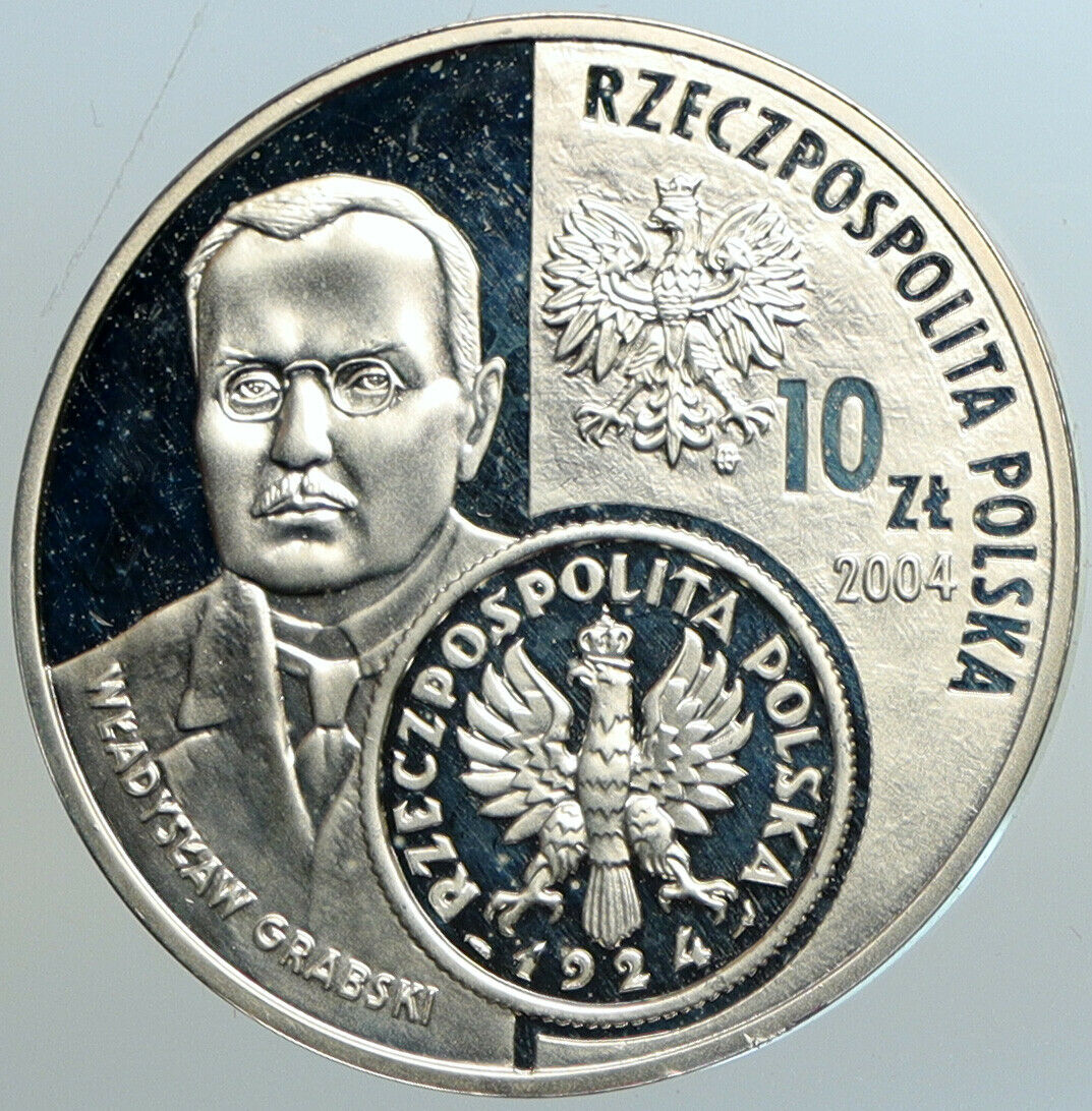 2004 POLAND Silver 10 Zlotych Proof Silver Coin Władysław Grabski ZLOTY i102559