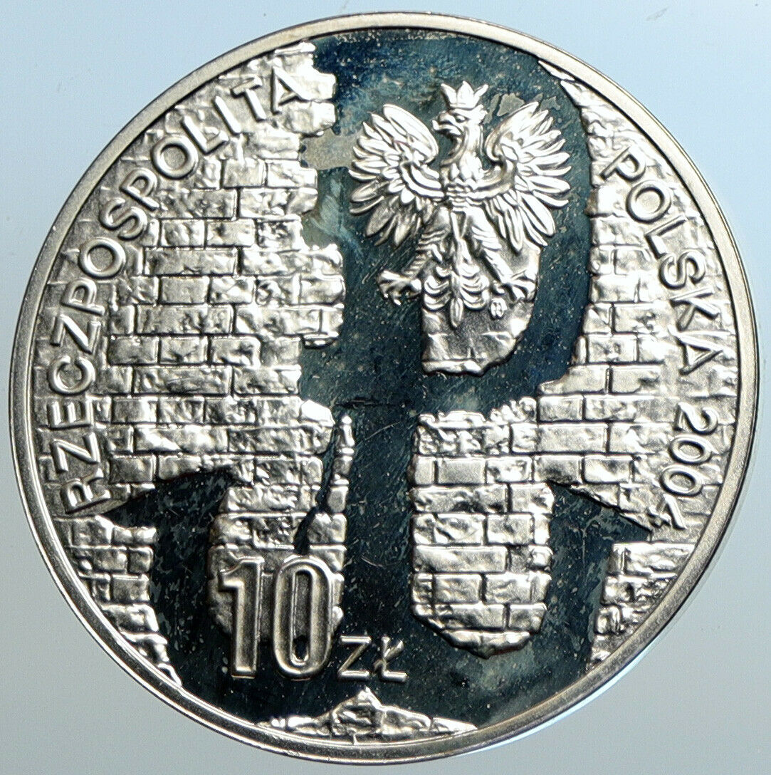 2004 POLAND WARSAW UPRISING Soldier Helmet Proof Silver Coin 10 Zlotych i102538