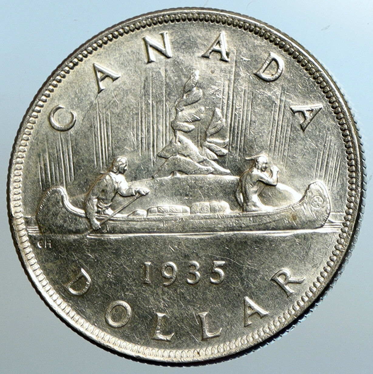 1935 CANADA under UK King GEORGE V Voyagers Genuine Silver Dollar Coin i102534