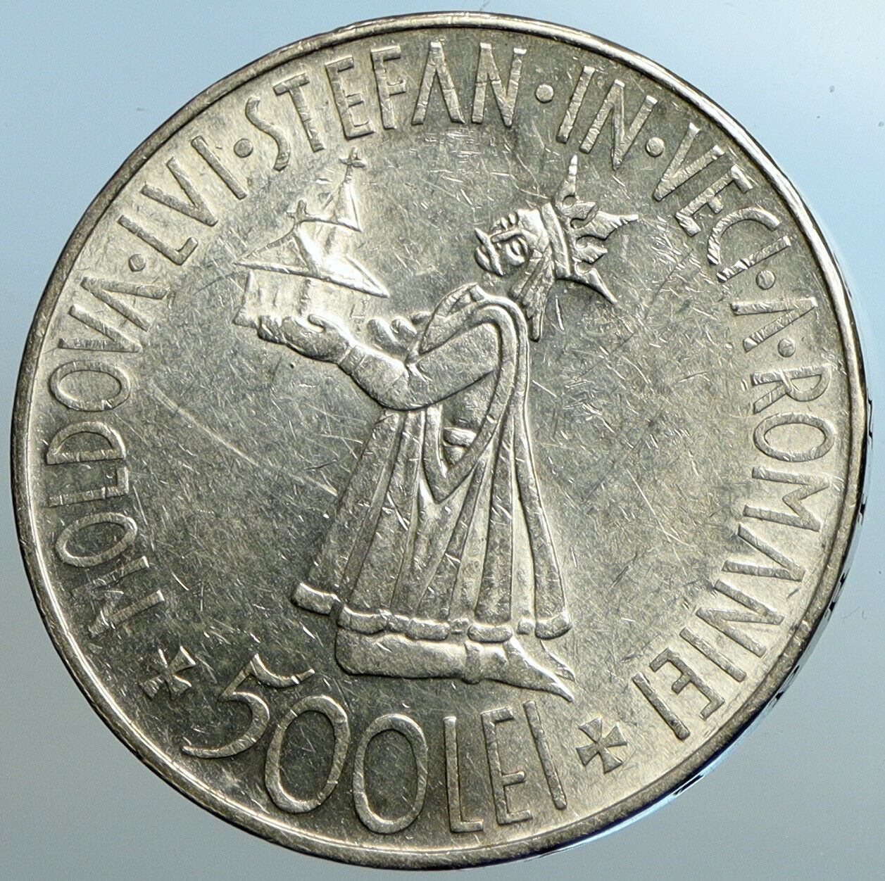 1941 ROMANIA Michael I Antique VINTAGE OLD Silver 500 LEI Romanian Coin i102541