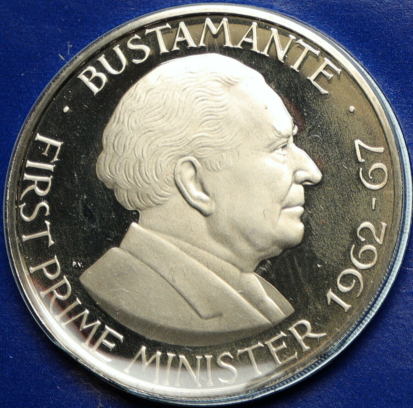 1977 JAMAICA First Prime Minister BUSTAMANTE Vintage Proof Dollar Coin i103234