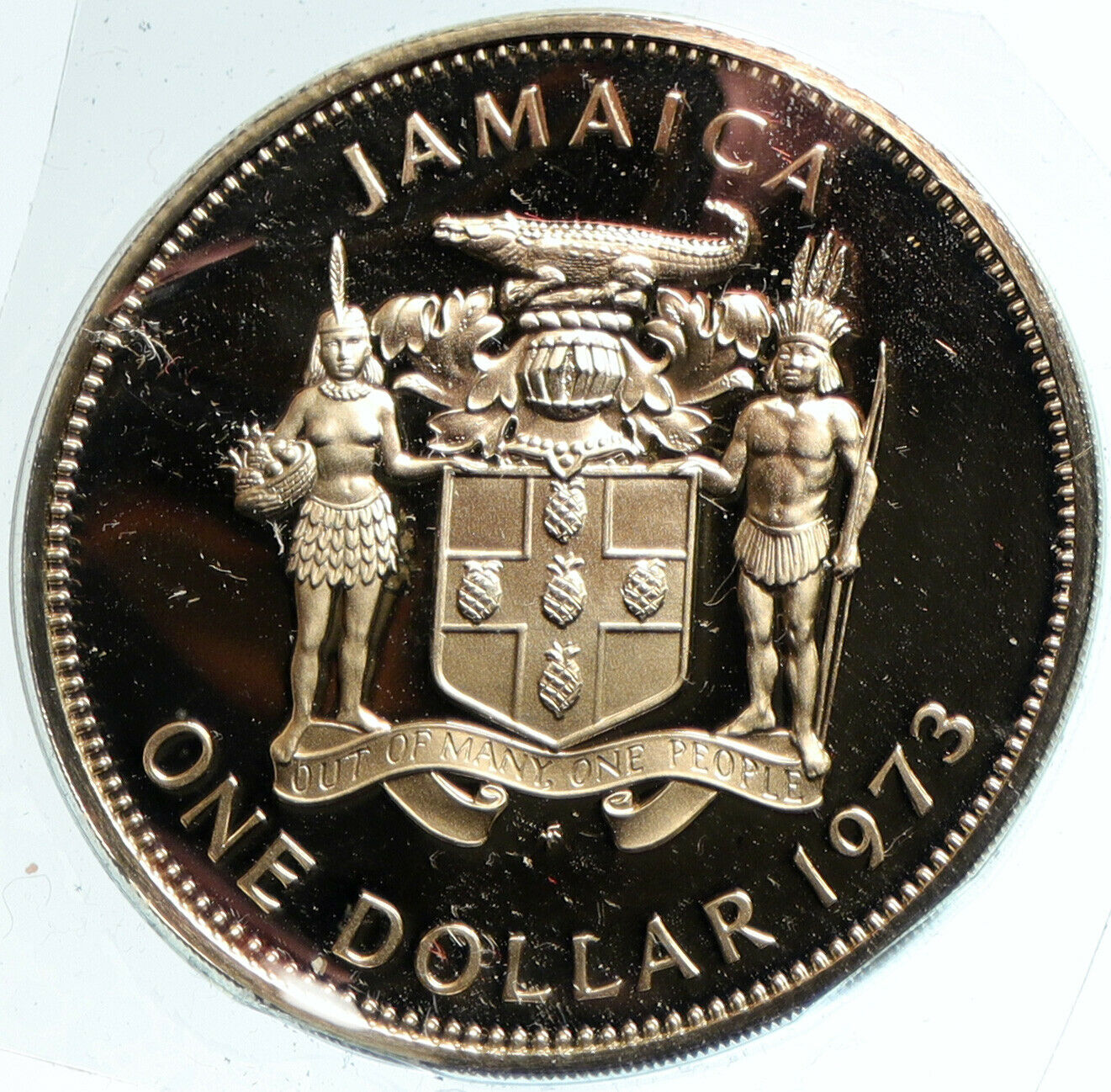 1973 JAMAICA Proof Premier Norman W. Manley Proof Silver 5 Dollars Coin i103239