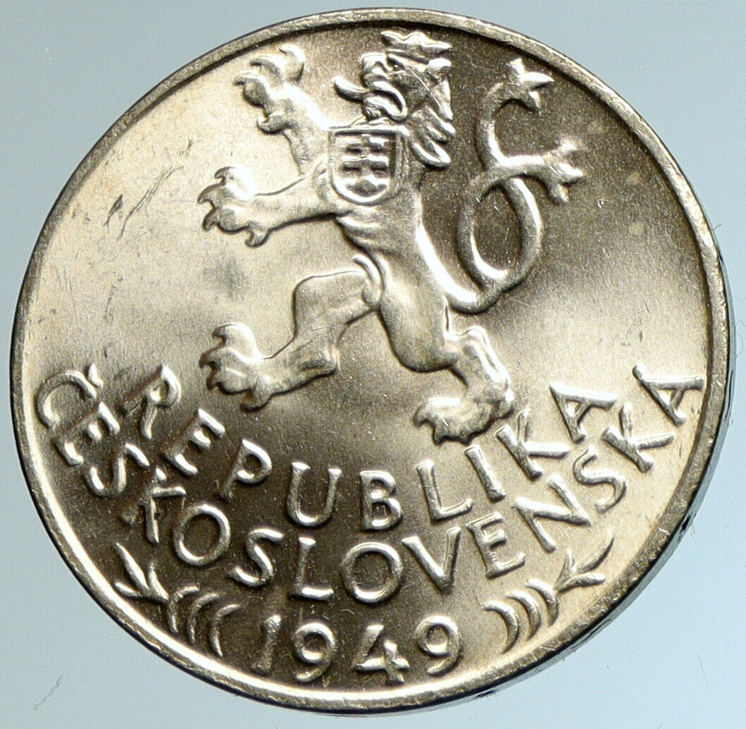 1949 CZECH REPUBLIC Czechoslovakia JIHLAVA MINING Silver 100 Korun Coin i103250