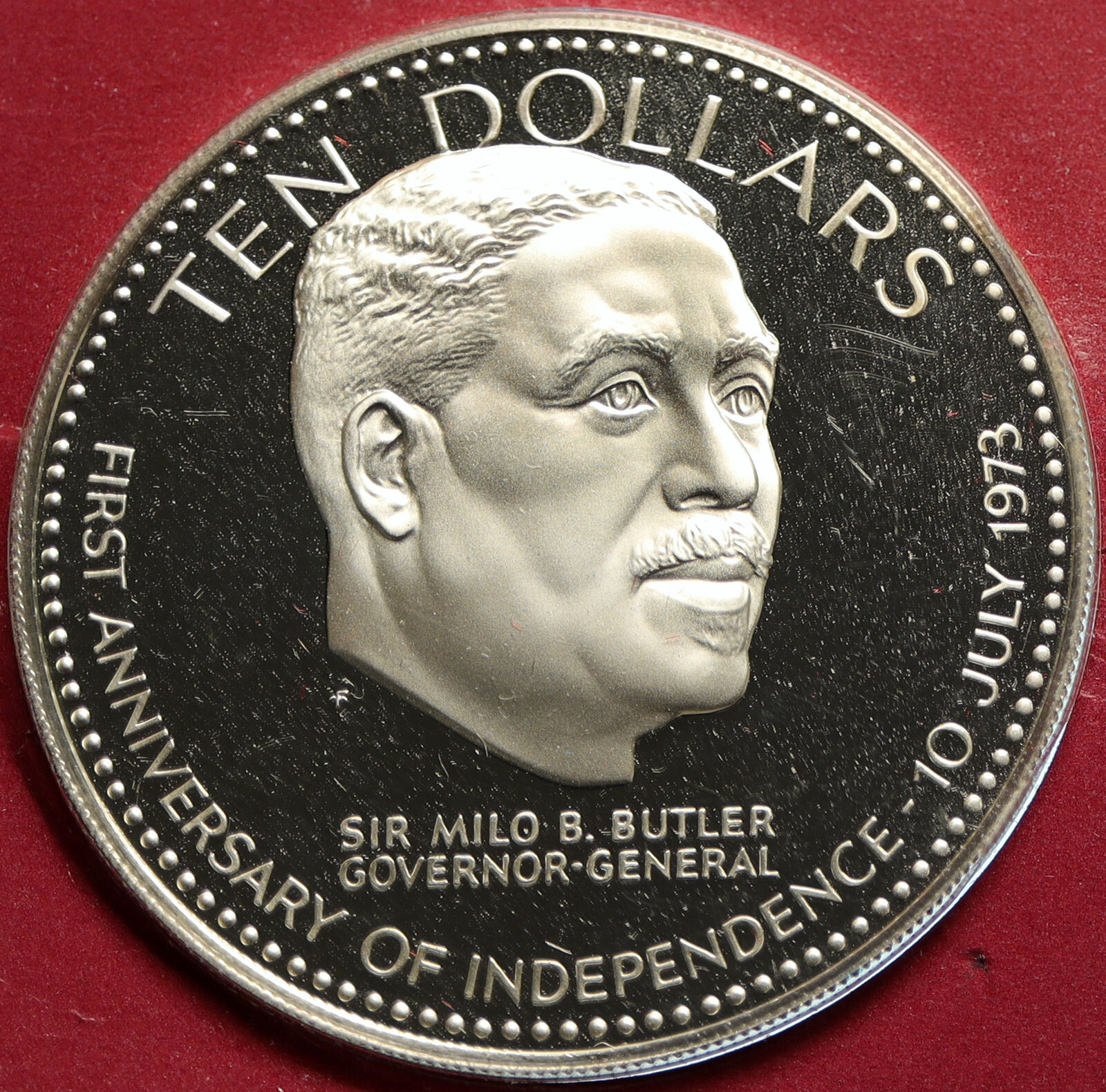 1974 BAHAMAS Independence Milo Butler VINTAGE OLD Proof Silver $10 Coin i103666