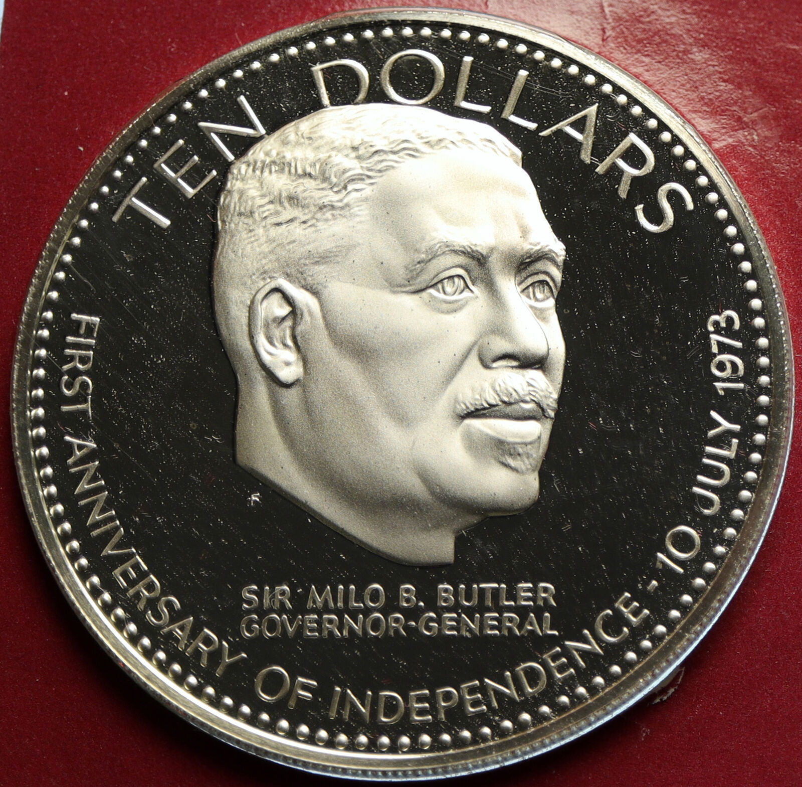 1974 BAHAMAS Independence Milo Butler VINTAGE OLD Proof Silver $10 Coin i103671