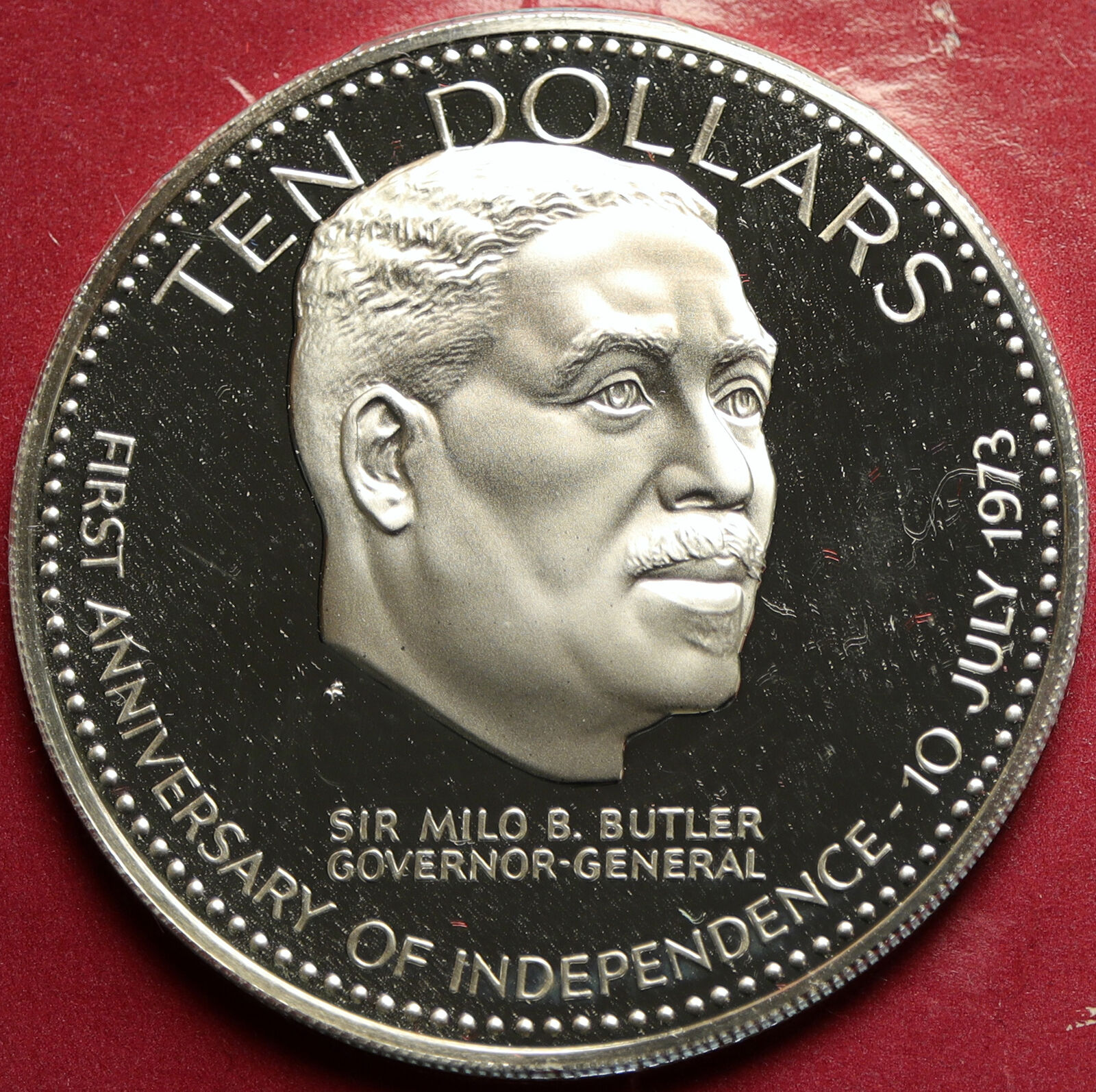 1974 BAHAMAS Independence Milo Butler VINTAGE OLD Proof Silver $10 Coin i103664