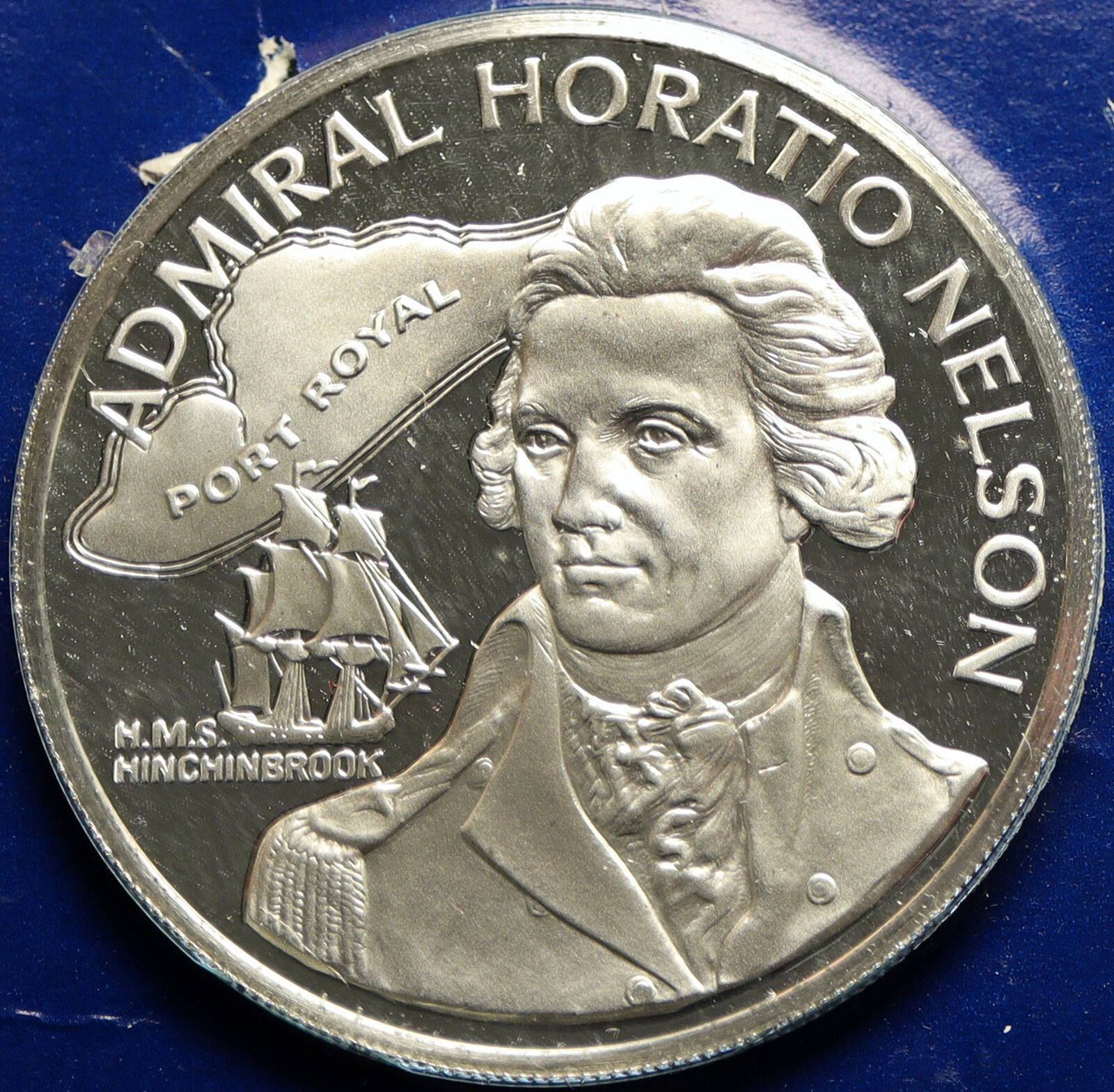 1976 JAMAICA Admiral Horatio Nelson Royal Navy PF SILVER 10 Dollars Coin i103668