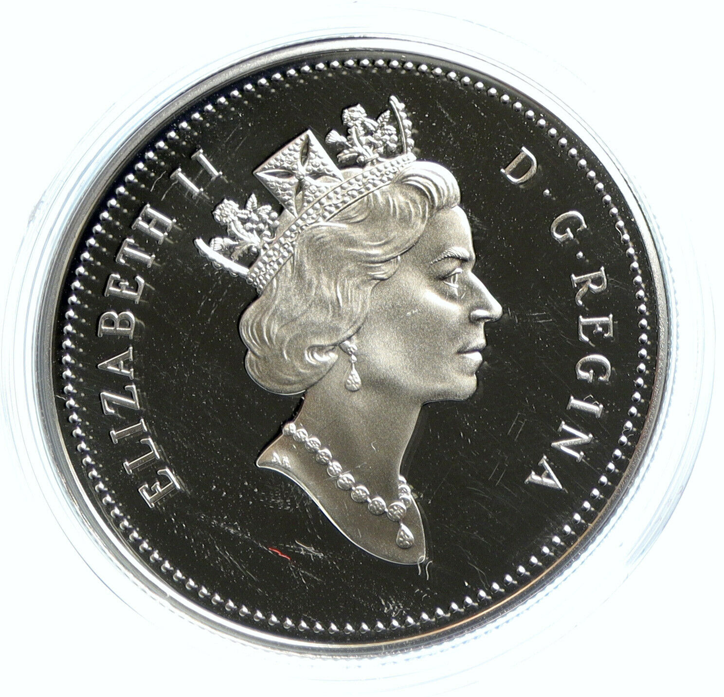 1996 CANADA Queen Elizabeth II McIntosh APPLES Old Proof Silver $1 Coin i103653