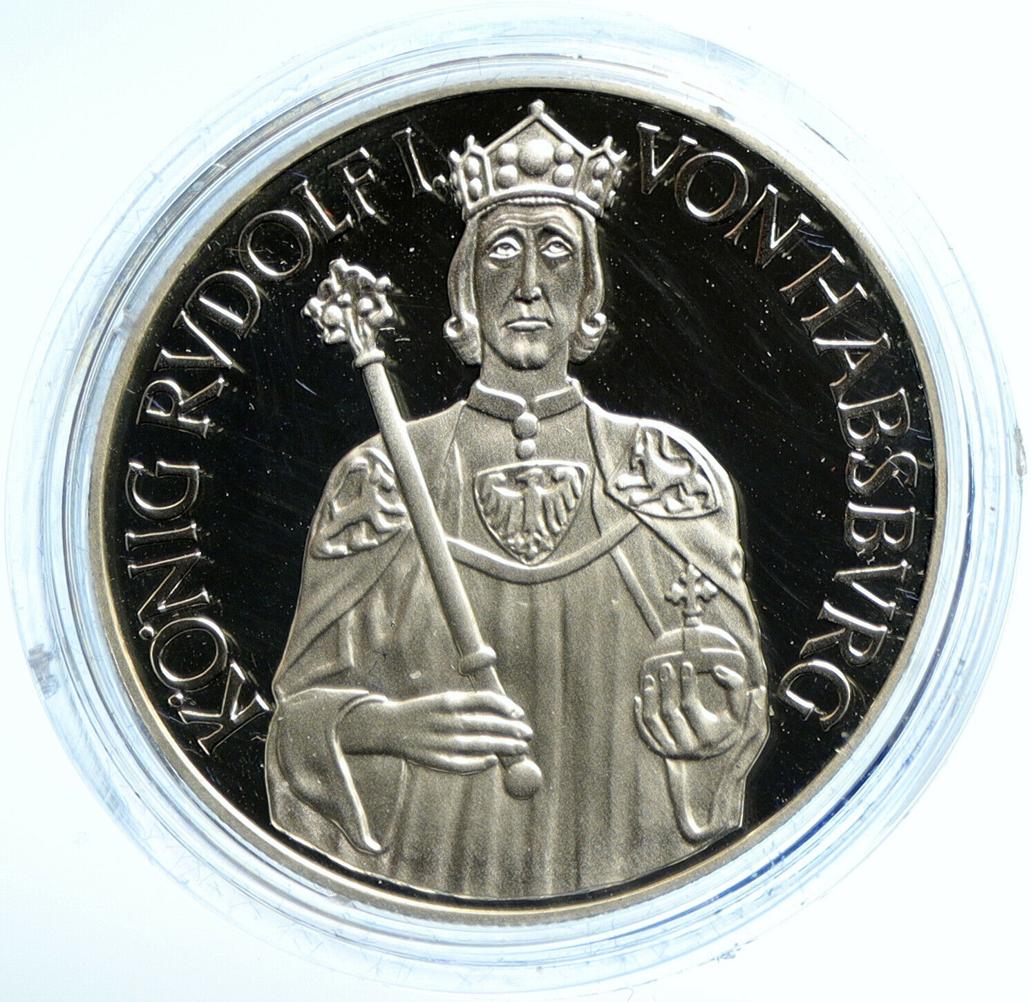 1991 AUSTRIA King Rudolf I Women VINTAGE Proof Silver 100 Schilling Coin i103654