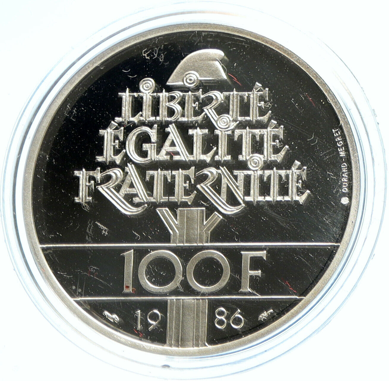 1986 FRANCE Gift Statue of Liberty to US Proof Silver French 100 Fr Coin i103636