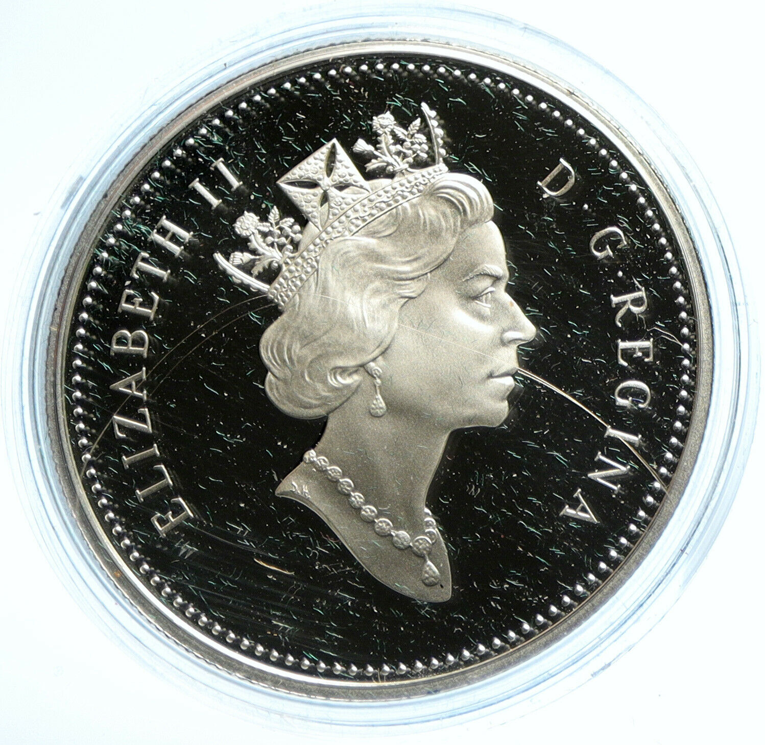 2003 CANADA UK Elizabeth II COBALT Silver Centennial Proof Dollar Coin i103658