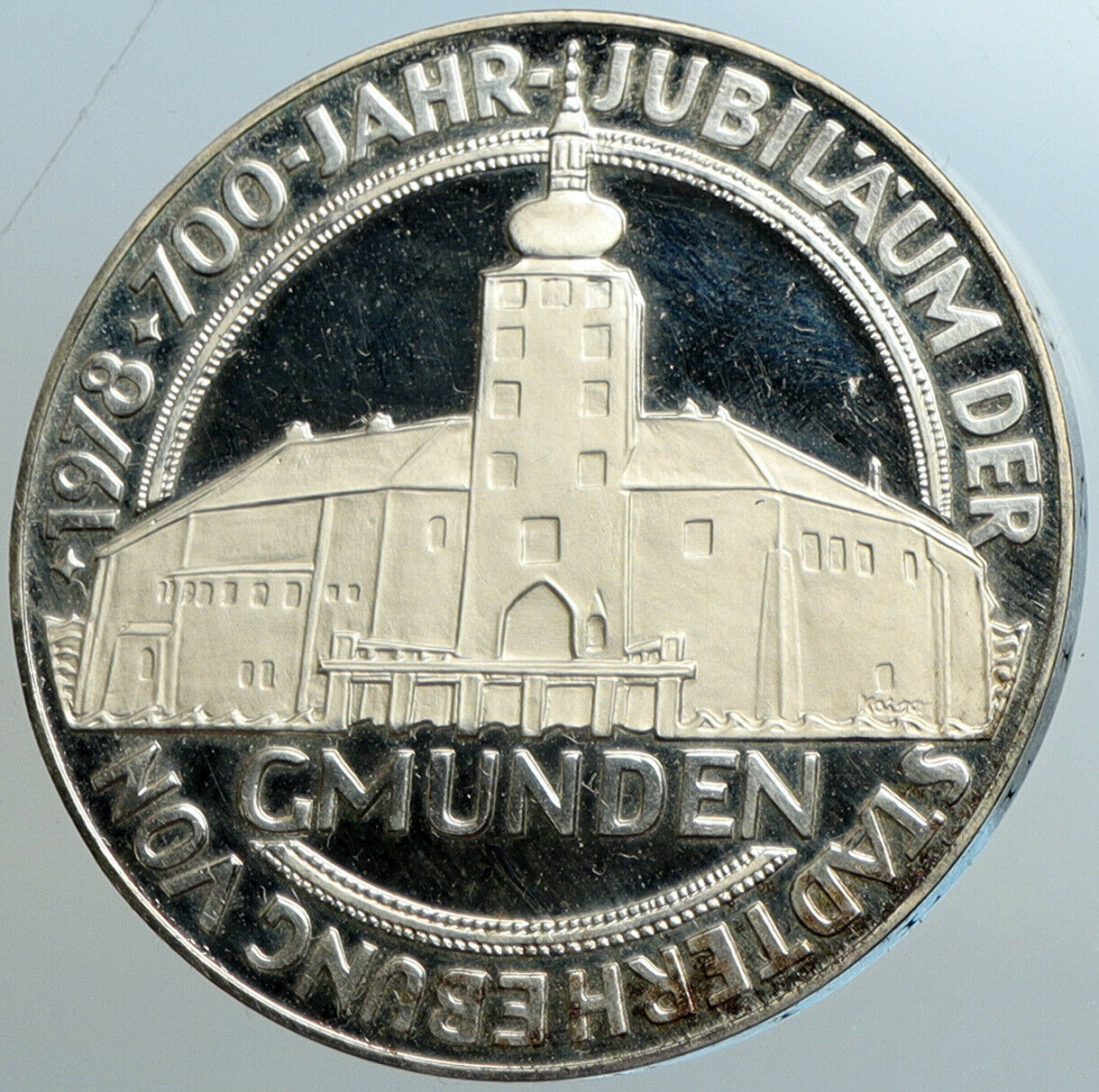 1978 AUSTRIA Gmunden Town VILLAGE VINTAGE Proof Silver 100 Shilling Coin i102589