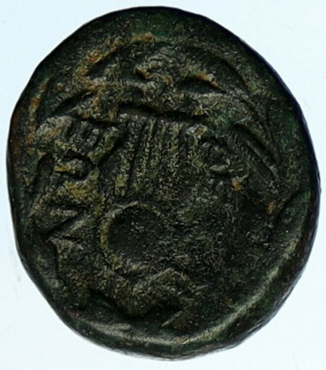 Thespiai in Boeotia 146 BC Authentic OLD Greek Coin VEILED FEMALE LYRE i100647