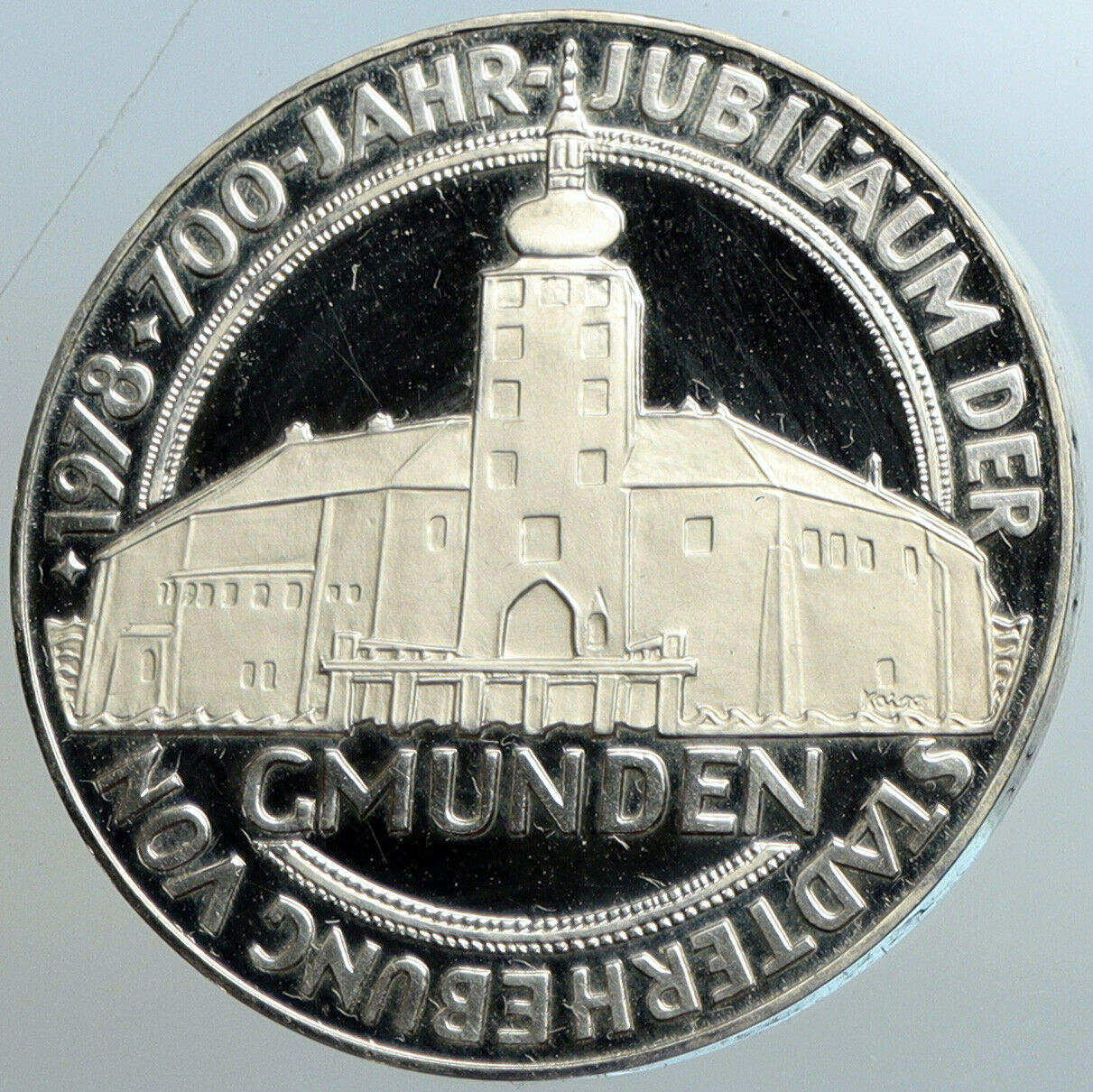 1978 AUSTRIA Gmunden Town VILLAGE VINTAGE Proof Silver 100 Shilling Coin i102588