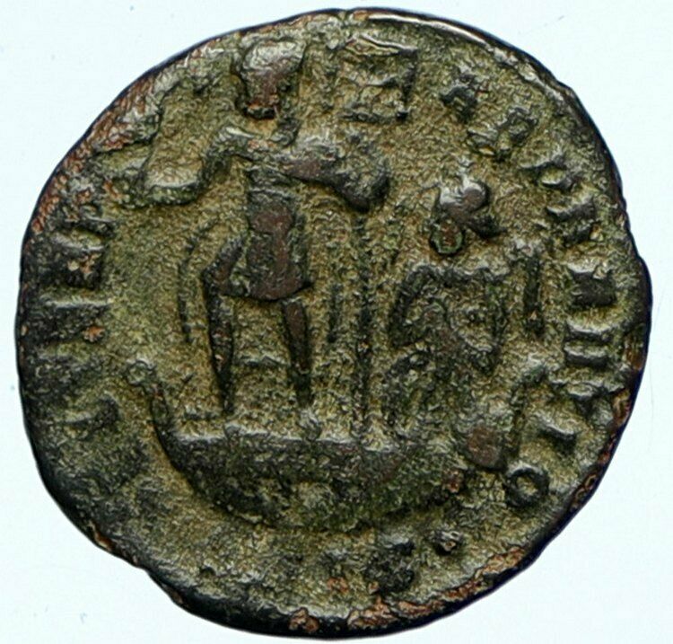 CONSTANS Ancient VICTORY Siscia Antique CHRISTIAN CHI-RHO Old Roman Coin i101803