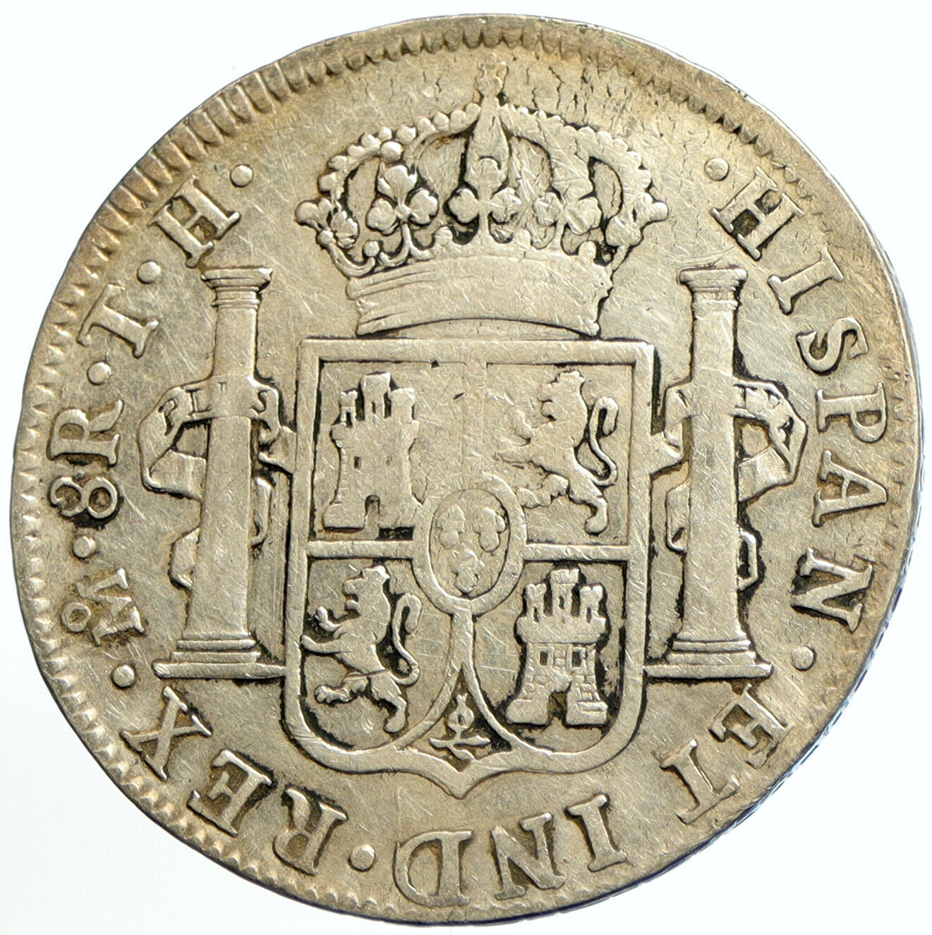 1808 MEXICO SPAIN King CHARLES IV Silver Antique 8 Reales Mexican Coin i104691