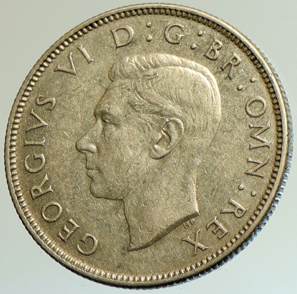 1943 United Kingdom UK Great Britain GEORGE VI Crown Silver Florin Coin i105171