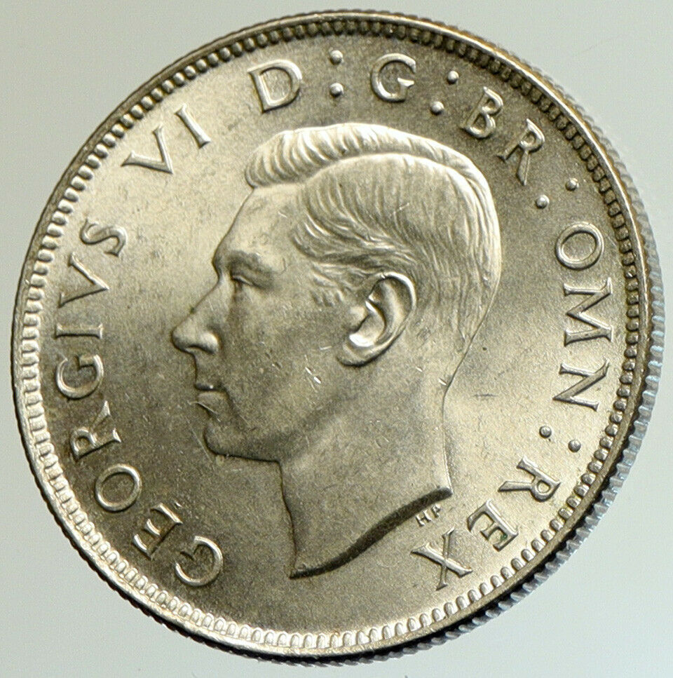 1945 United Kingdom UK Great Britain GEORGE VI Crown Silver Florin Coin i105168
