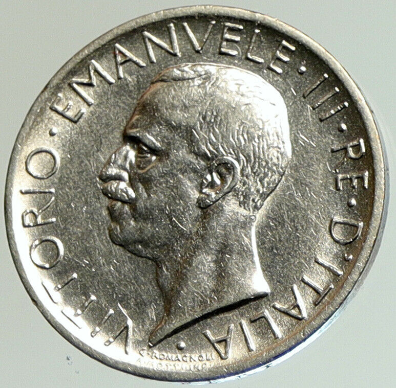 1927 R ITALY King Victor Emmanuel III Silver 5 Lire Italian Coin EAGLE i105094