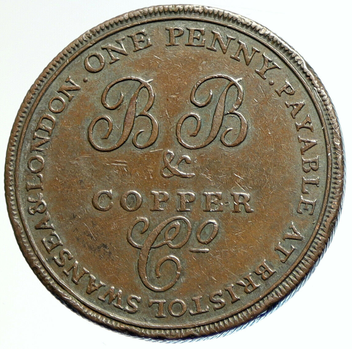 1811 ENGLAND UK BRISTOL SWANSEA Antique LONDON Conder Penny Token Coin i104599