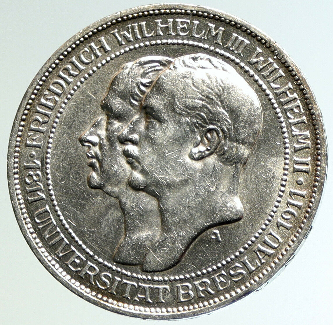 1911 A PRUSSIA KINGDOM Germany WILHELM II & III Old Silver 3 Mark Coin i104625