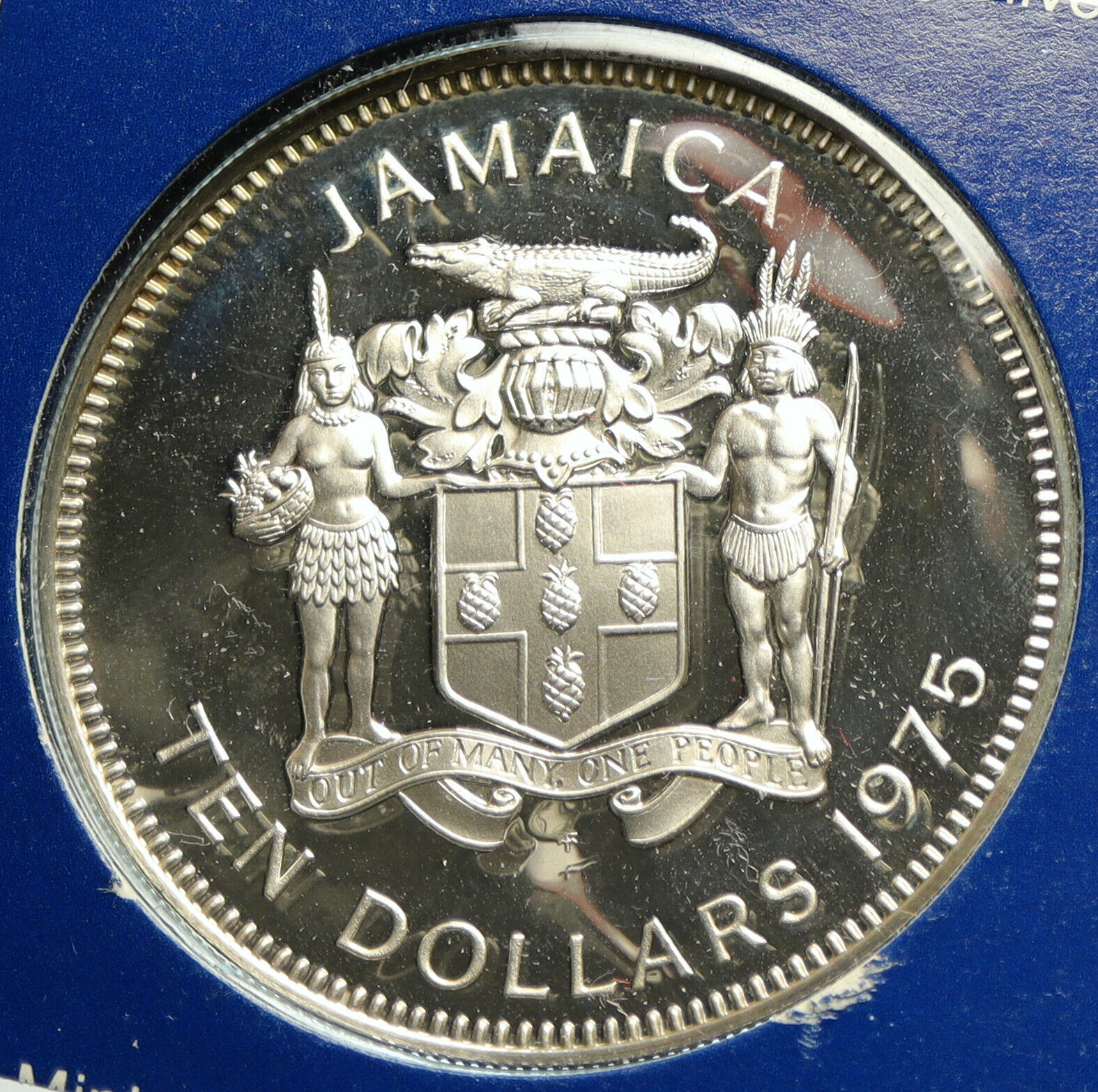 1975 JAMAICA New World Discovery Columbus Proof SILVER 10 Dollar Coin i104589