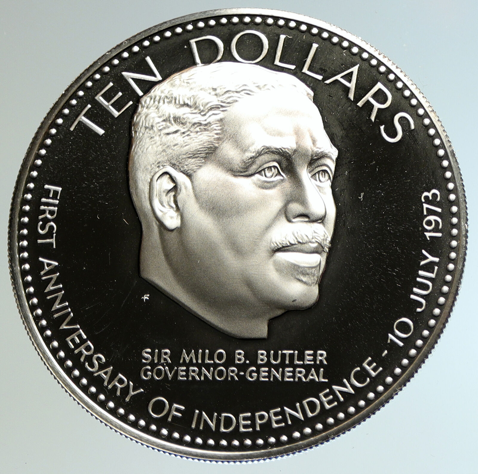 1974 BAHAMAS Independence Milo Butler VINTAGE OLD Proof Silver $10 Coin i104587