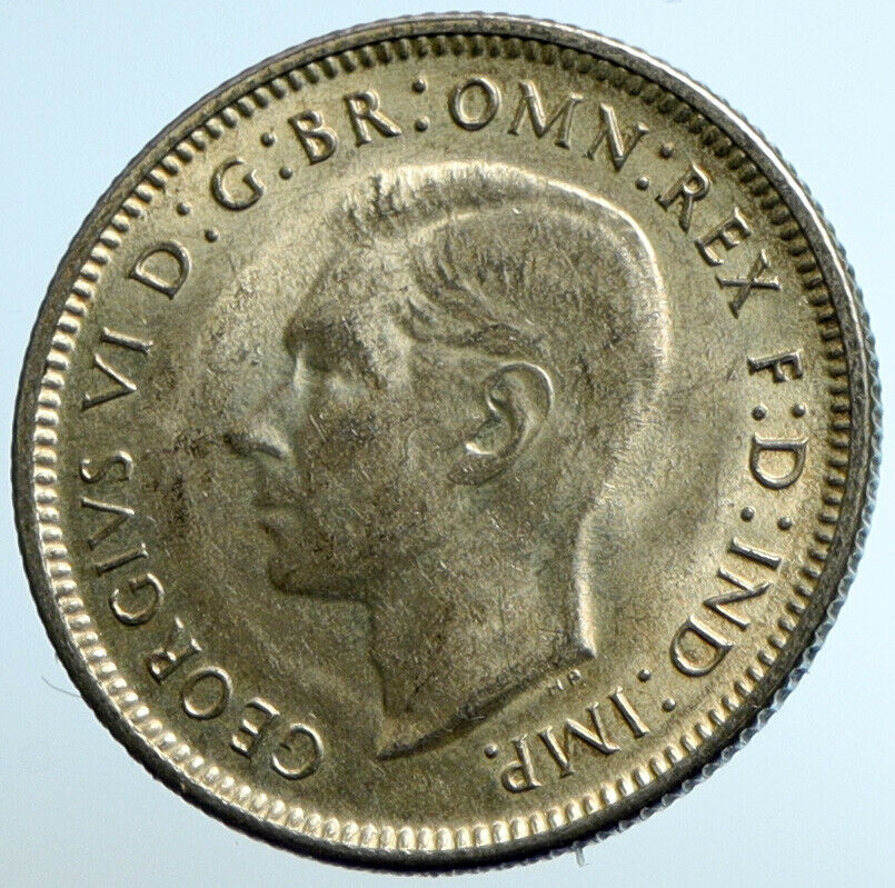 1943 S AUSTRALIA King George VI United Kingdom Silver Shilling Coin RAM i104645