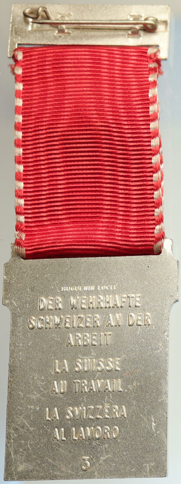 1960 SWITZERLAND Shooting Festival VINTAGE Old Swiss Ribbon Award Medal i105268