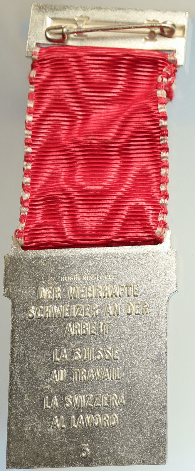 1961 SWITZERLAND Shooting Festival VINTAGE Old Swiss Ribbon Award Medal i105267