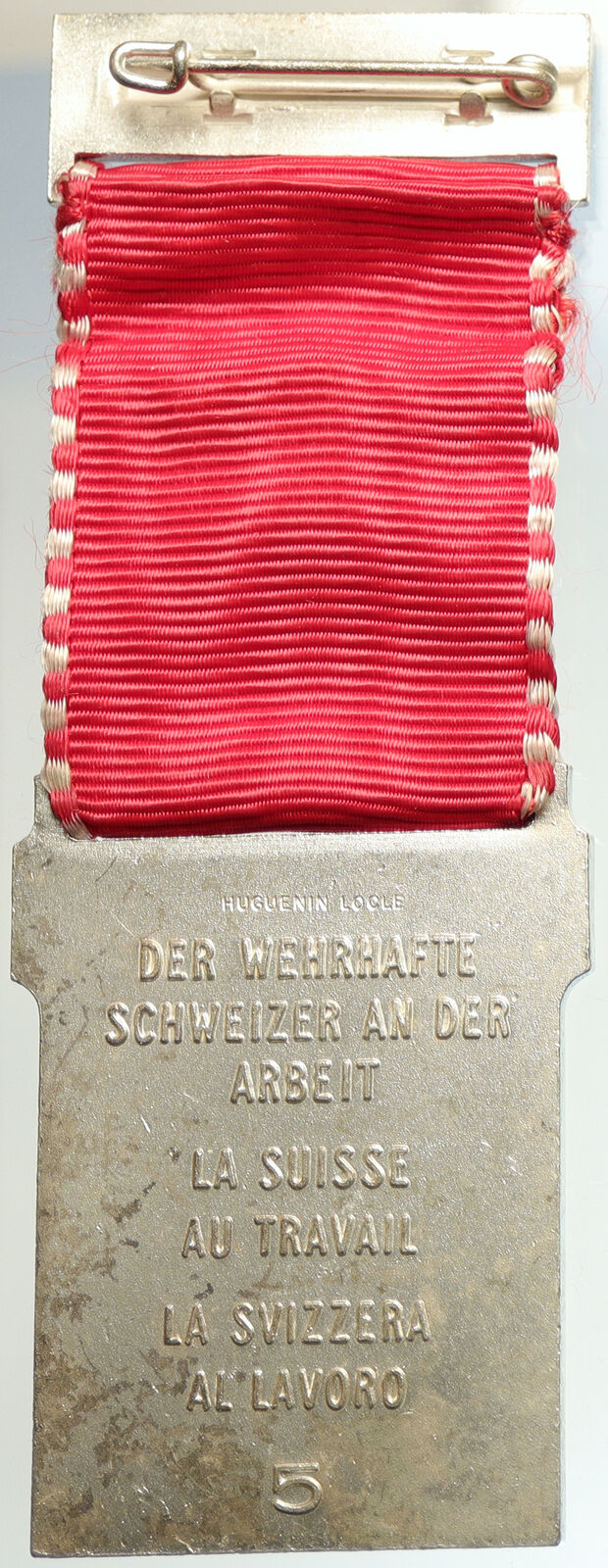 1962 SWITZERLAND Shooting Festival VINTAGE Old Swiss Ribbon Award Medal i105299