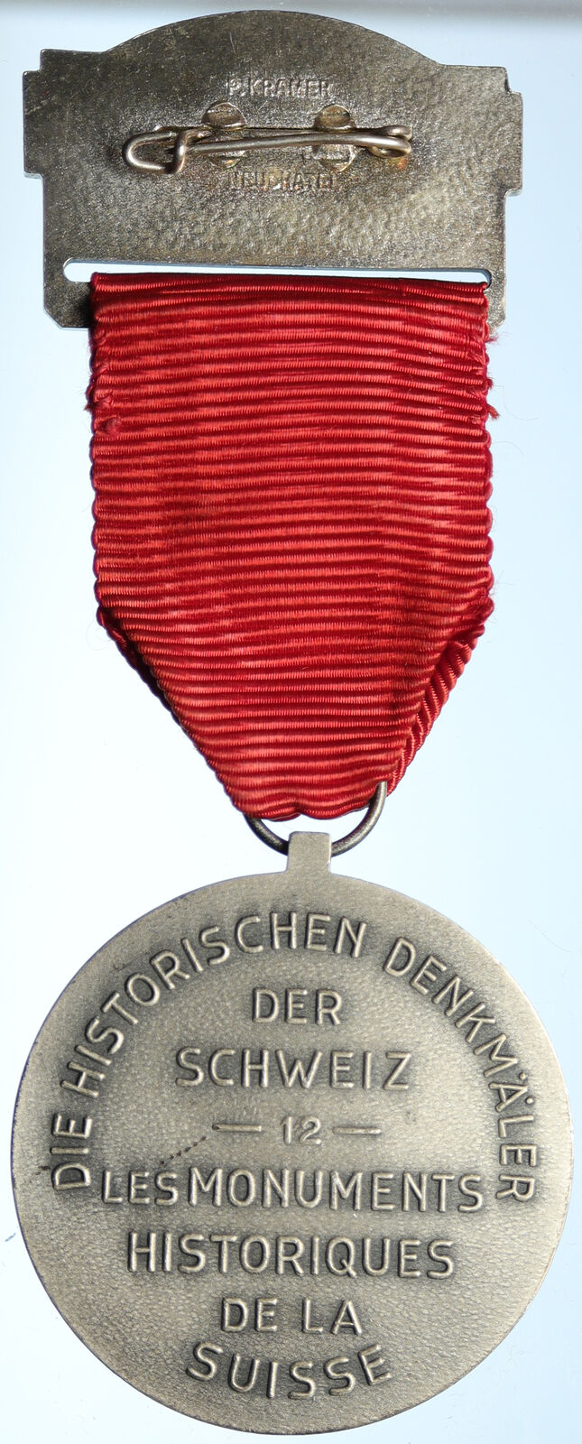 1956 SWITZERLAND Shooting Festival VINTAGE Old Swiss Ribbon Award Medal i105319