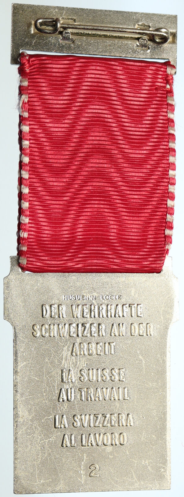 1959 SWITZERLAND Shooting Festival VINTAGE Old Swiss Ribbon Award Medal i105336