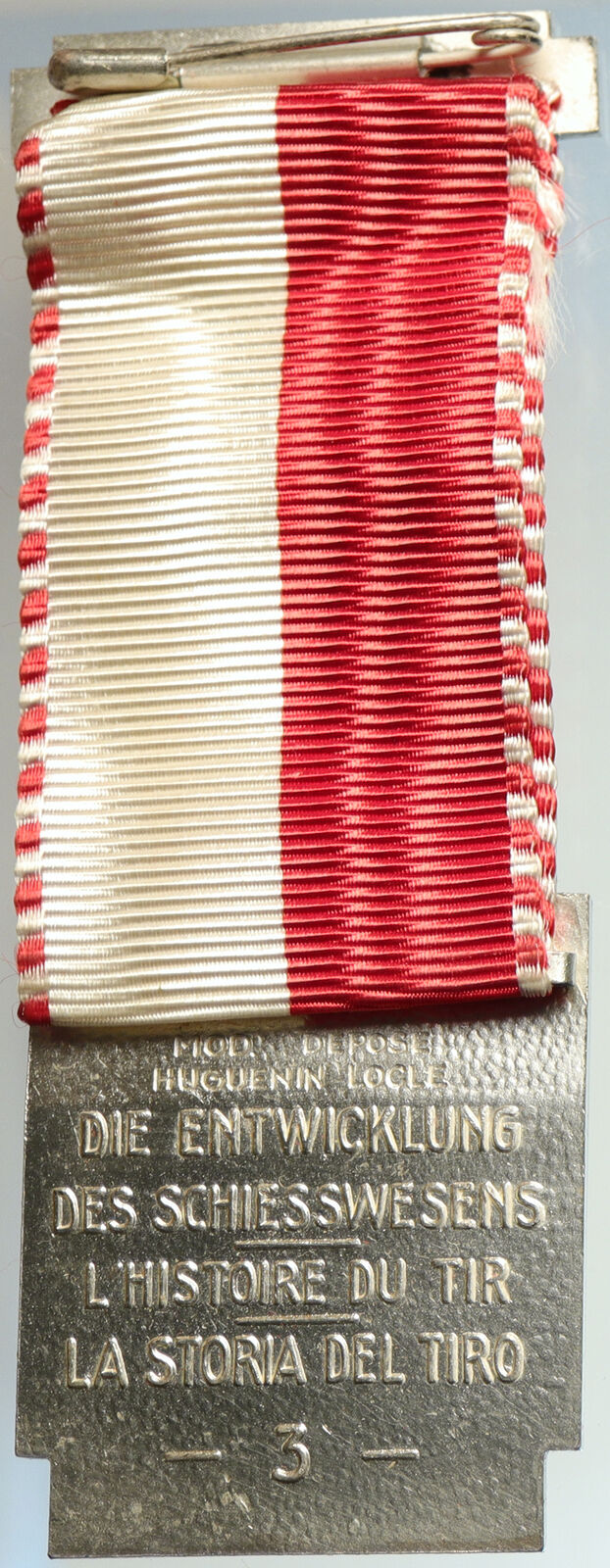 1950 SWITZERLAND Shooting Festival VINTAGE Old Swiss Ribbon Award Medal i105284