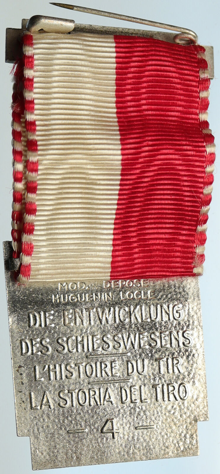 1951 SWITZERLAND Shooting Festival VINTAGE Old Swiss Ribbon Award Medal i105338