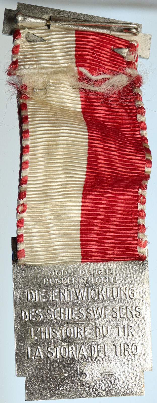 1950 SWITZERLAND Shooting Festival VINTAGE Old Swiss Ribbon Award Medal i105345