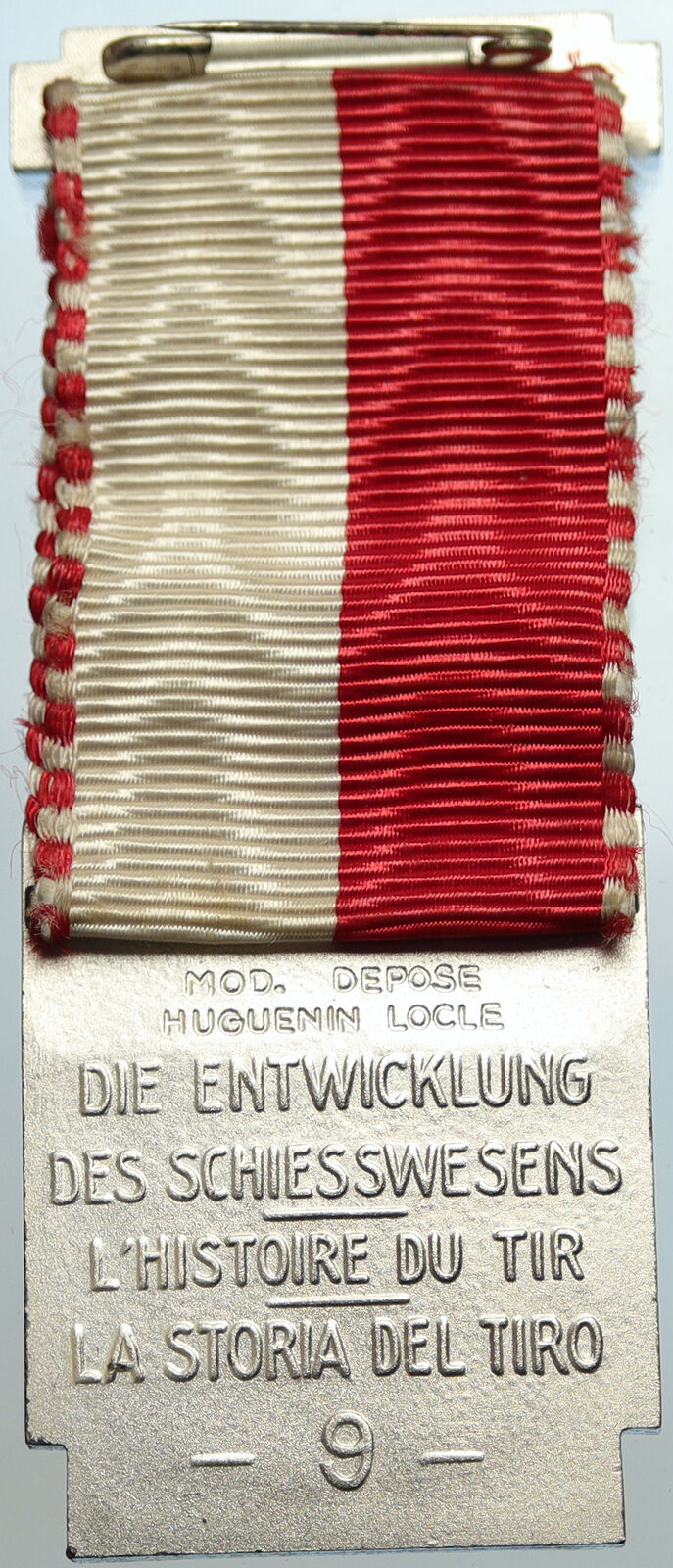 1956 SWITZERLAND Shooting Festival VINTAGE Old Swiss Ribbon Award Medal i105369