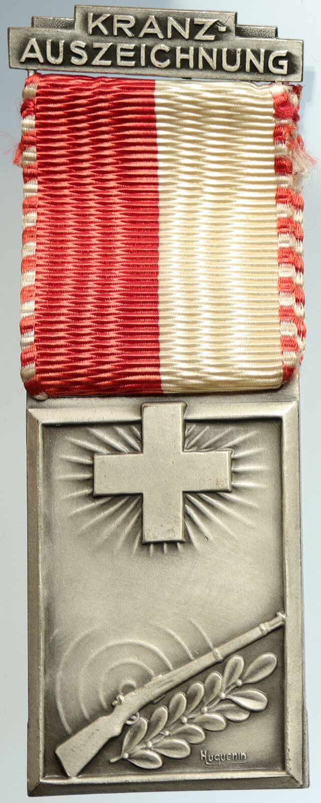 SWITZERLAND Shooting Festival VINTAGE Old Swiss Ribbon Award Medal i105280