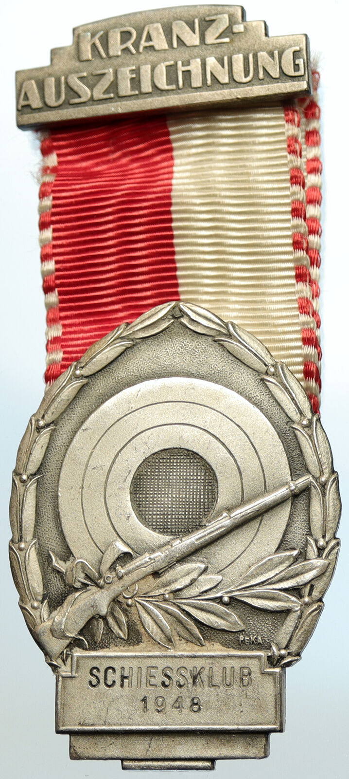 1948 SWITZERLAND Shooting Festival VINTAGE Old Swiss Ribbon Award Medal i105357