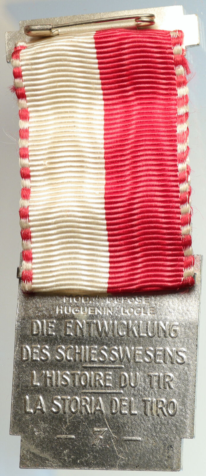 1955 SWITZERLAND Shooting Festival VINTAGE Old Swiss Ribbon Award Medal i105295