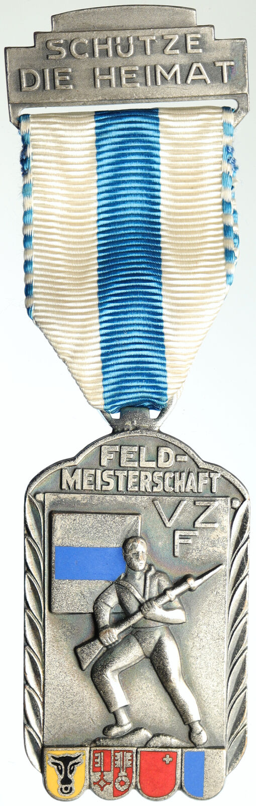 SWITZERLAND Shooting Festival VINTAGE Old Swiss Ribbon Award Medal i105277