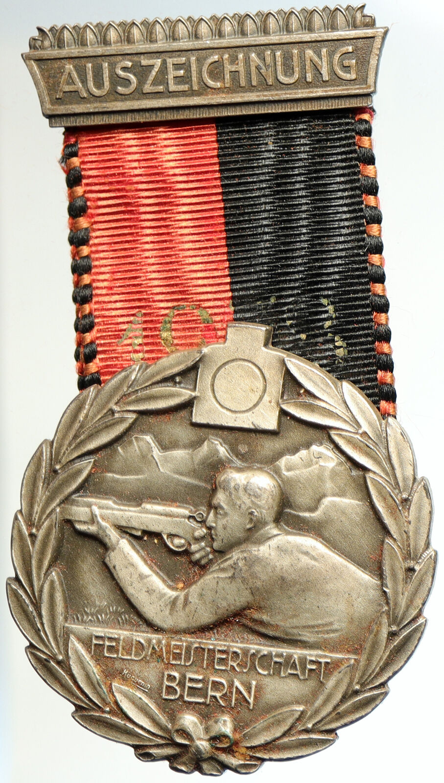 SWITZERLAND Shooting Festival VINTAGE Swiss Ribbon OLD Award Medal i105303