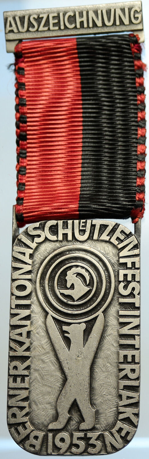 1953 SWITZERLAND Shooting Festival VINTAGE Swiss Ribbon BERN Award Medal i105375