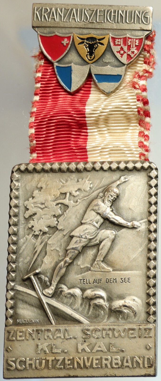 SWITZERLAND Shooting Festival VINTAGE Swiss Ribbon OLD Award Medal i105252