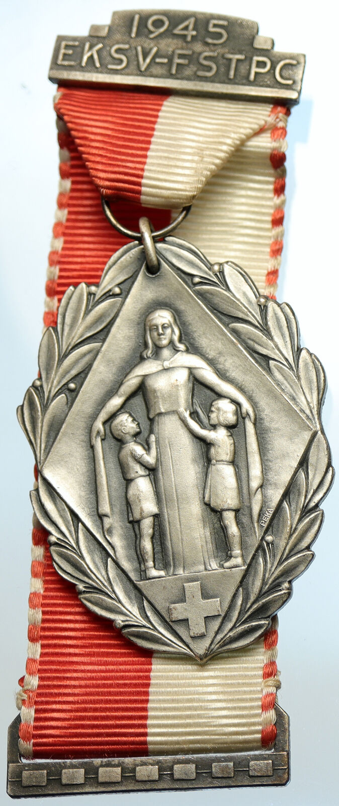 1945 SWITZERLAND Shooting Festival VINTAGE Old Swiss Ribbon Award Medal i105325