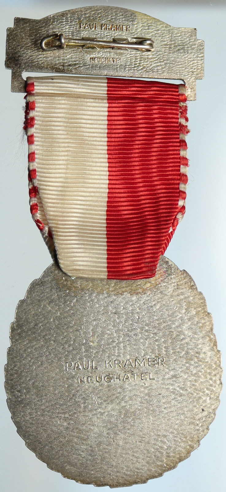 1947 SWITZERLAND Shooting Festival VINTAGE OLD Swiss Ribbon Award Medal i105360