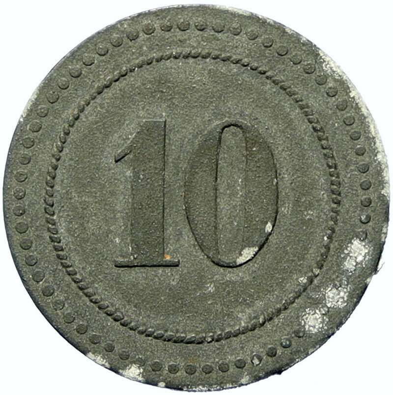 1914-18 GERMANY Prisoner of POW World War I WWI Token Medal 10 Pfennig i100867